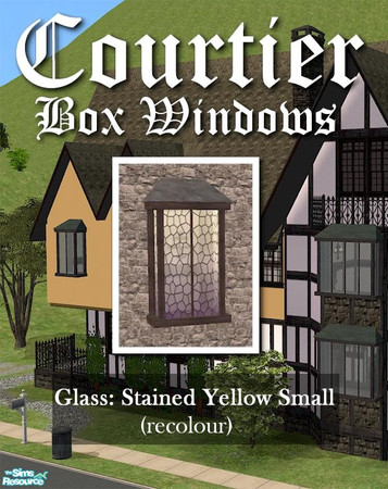 Sims 2 — Courtier Single GLASS (stained yellow) by Cyclonesue — This is the GLASS only (frame recolours are separate).
