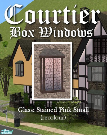 Sims 2 — Courtier Single GLASS (stained pink) by Cyclonesue — This is the GLASS only (frame recolours are separate).