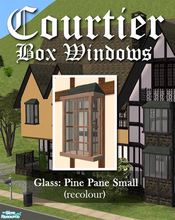Sims 2 — Courtier Single GLASS (pine panes) by Cyclonesue — This is the GLASS only (frame recolours are separate). Don't
