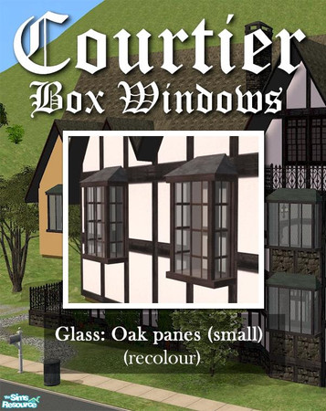Sims 2 — Courtier Single GLASS (oak panes) by Cyclonesue — Matches the oak frame colour of the original mesh. This is the