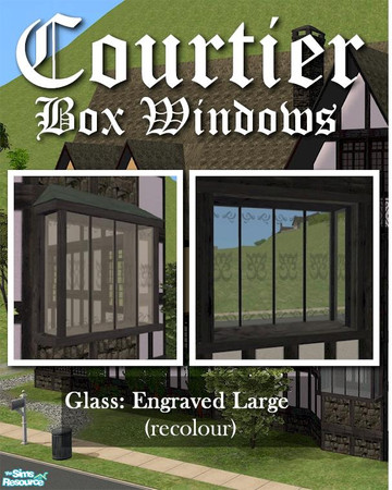 Sims 2 — Courtier Large GLASS (engraved detail) by Cyclonesue — This is the GLASS only (the main frame is separate and