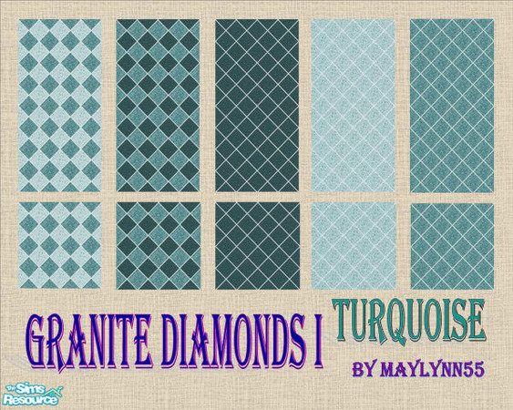 Sims 2 — Granite Diamonds I_Turquoise by maylynn55 — Made by maylynn55 **TSRAA Member** 