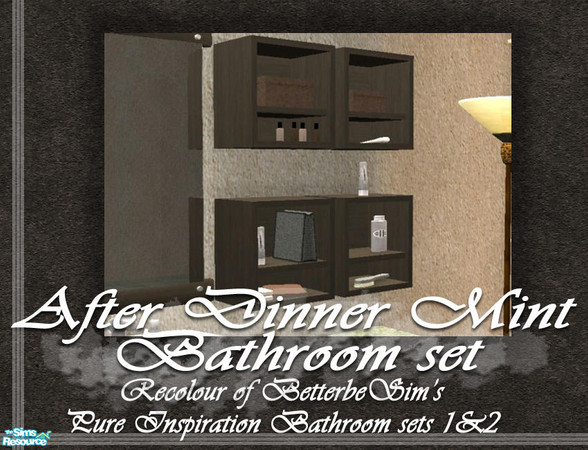 Sims 2 — After Dinner Mint Wall Unit - Deco by Padre — Recolour of the brilliant BetterbeSim Pure Inspiration bathroom
