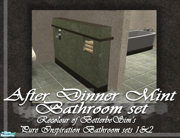 Sims 2 — After Dinner Mint Divider by Padre — Recolour of the brilliant BetterbeSim Pure Inspiration bathroom sets