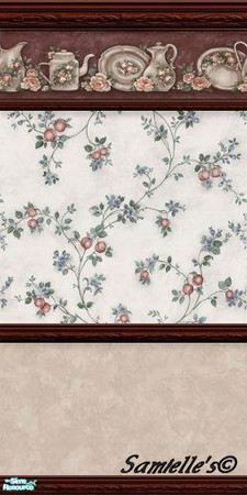 Sims 2 — jbKitchenRalleyWineWalls232b by Samielle — Beautiful kitchen wallpaper for your kitchen/dining area. Set