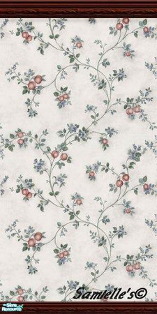 Sims 2 — jbKitchenRalleyBlueWalls231-2 by Samielle — Beautiful kitchen wallpaper for your kitchen/dining area. Set