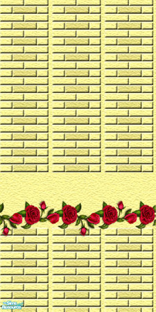Sims 2 — Yellow Bricks with Roses by camelia111 — Part of Exterior Collection I