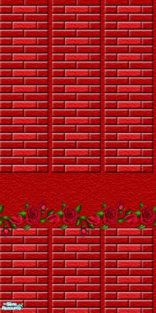Sims 2 — Red Bricks with Roses by camelia111 — Part of Exterior Collection I