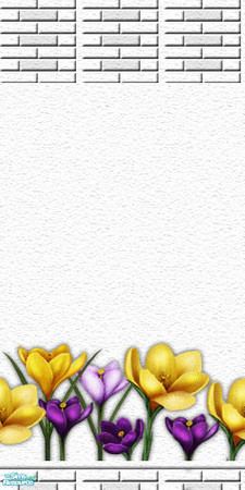 Sims 2 — White Bricks with Flowers by camelia111 — Part of Exterior Collection I