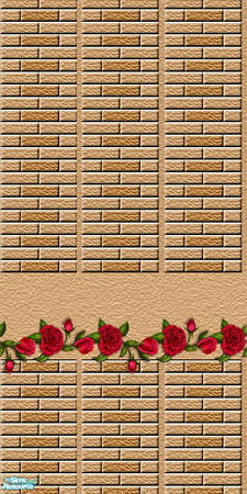 Sims 2 — Sand Bricks with Roses by camelia111 — Part of Exterior Collection I
