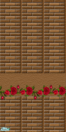 Sims 2 — Chockolate Bricks with Roses by camelia111 — Part of Exterior Collection I