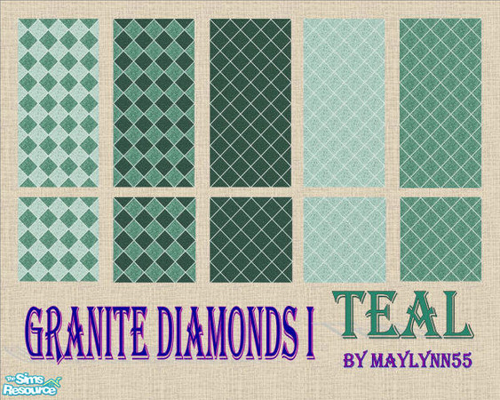 Sims 2 — Granite Diamonds I_Teal by maylynn55 — Made by maylynn55 **TSRAA Member** 