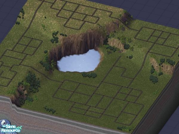 Sims 2 — Trinity by cat3cm — A good layout with a huge selection of spots for lot placement.