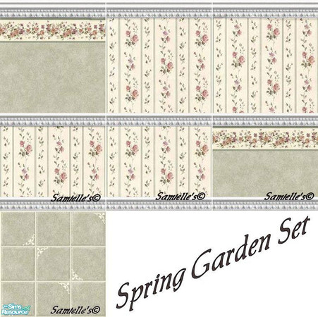 Sims 2 — jbSpringGardenSet130 by Samielle — Brighten up those dark small places with this beautiful spring-green set. For