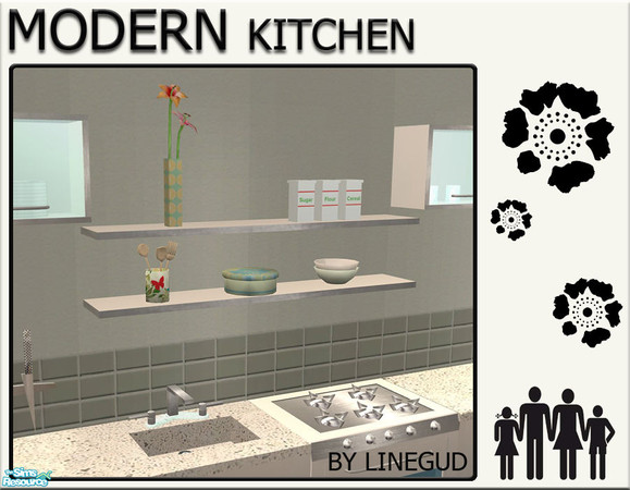 Sims 2 — Modern Kitchen - Shelves - MESH by linegud — Decorative shelves for your kitchen.... **TSRAA**