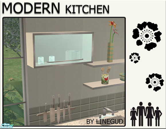 Sims 2 — Modern Kitchen - Cabinet - MESH by linegud — modern kitchen cabinet.... decorative only. Can be found under