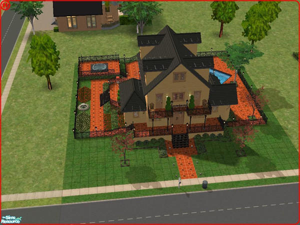 Sims 2 — Parce que by m-cteddie — Single home for small families with great pool and tub in the garden. 