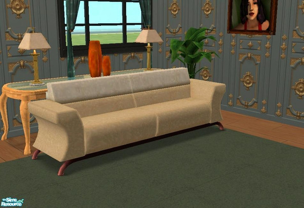 Sims 2 — Beige Sleek Sofa by oldmember_texasyank33 — Recolor of Maxis candy-coated sofa.