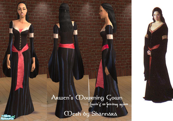 Sims 2 — Mesh Arwen - New Mesh by Shannara_Simfashion — Arwen's Mourning Gown.Hope you'll like it.If so,please rate :)