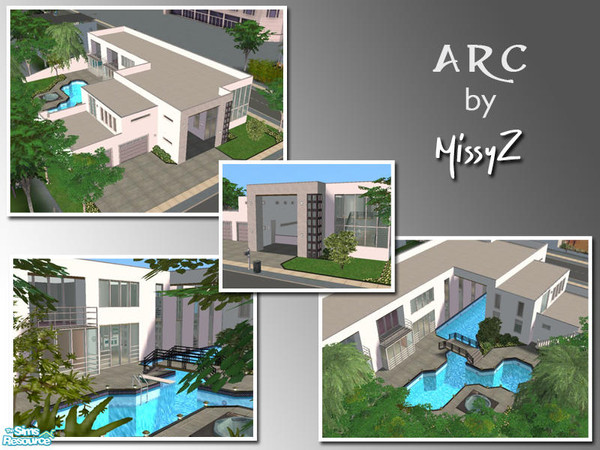 Sims 2 — Arc by MissyZ — Suburban Sims will love this large, contemporary house. 4 bedrooms, 3 bathrooms and a large