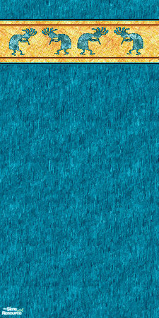 Sims 2 — Kokopelli Wallpaper - #239871 R by 404Savant — Part of the Kokopelli Kitchen set: this vibrant turquoise