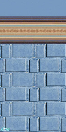 Sims 2 — The Cowboy 5 by Lorah — For your little cowboy; 5 handsome blue jean walls and tile.