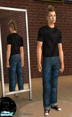 Sims 2 — Foxy Devil Stud Wear by FoxyDevil — Foxy Devil Productions presents: Grey Black Tee Shirt Requires: n/a Adult