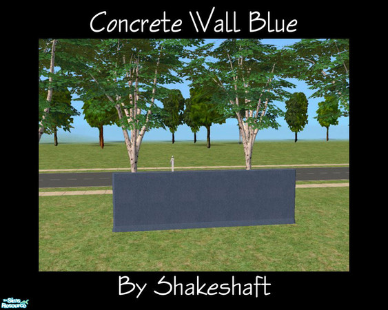 Sims 2 — Concrete Wall Blue by Shakeshaft — Part of a set of 12 recolours of the Maxis Patrician Stone Wall, all textures