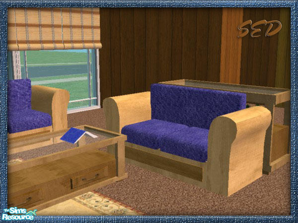 Sims 2 — WaG Rustica Den - Loveseat by SpringwolfDecor — Soft and comfy and fit even for the most masculine of Sims!