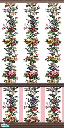 Sims 2 — The Striped 5 by Lorah — This striped set has a wall to look good in everyroom; Kitchen, livingroom, diningroom,