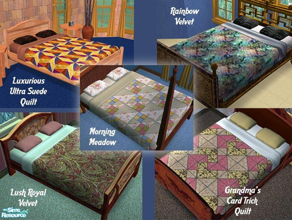 Sims 2 — By Request by dancingaphrodite — From the colorful and delicate Meadow Morning Quilt to the more modern