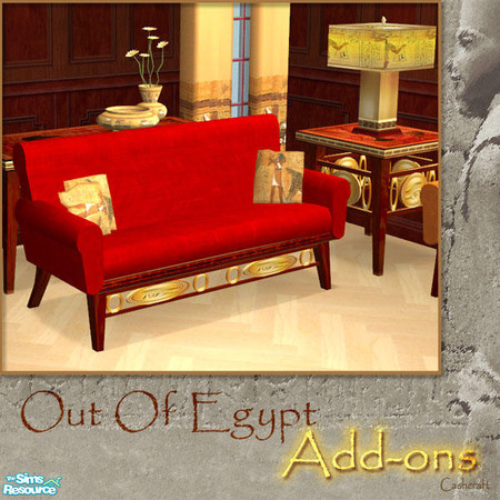 Sims 2 — Out Of Egypt--Add-ons Loveseat 003 by Cashcraft — There is lots of color in this Egyptian styled living space,