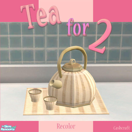 Sims 2 — Tea for 2 - Cream and Gold Stripes by Cashcraft — Tea for 2, it's not the most romantic drink in the world, but