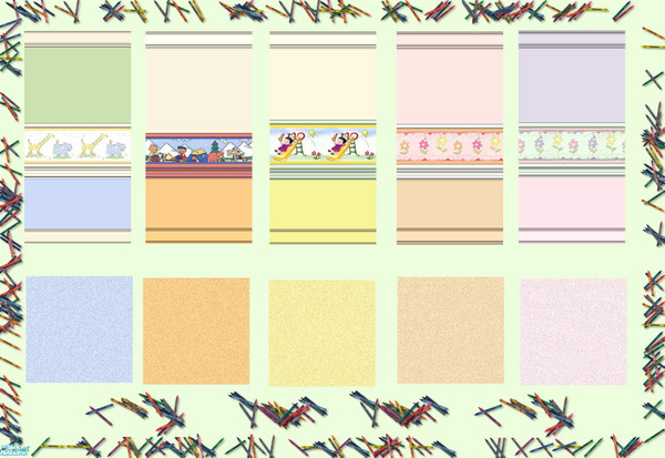 Sims 2 — Just For Kids by Henwen — Wall paints for the children in your sims life. ~TSRAA~