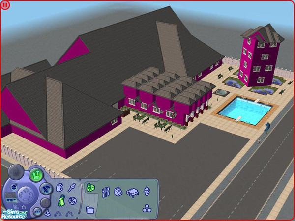 Sims 2 — ZULU Downtown by Sheera — "ZULU" Downtown lot contains disco , a place for bowling , bars , resturant