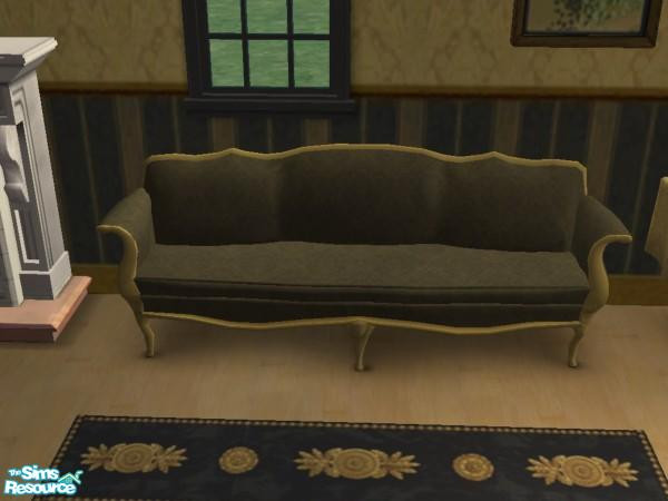 Sims 2 — Ebony Colonial Sofa by wimpy1968 — Part of the Ebony and Gold Collection, this sofa will sooth and comfort the