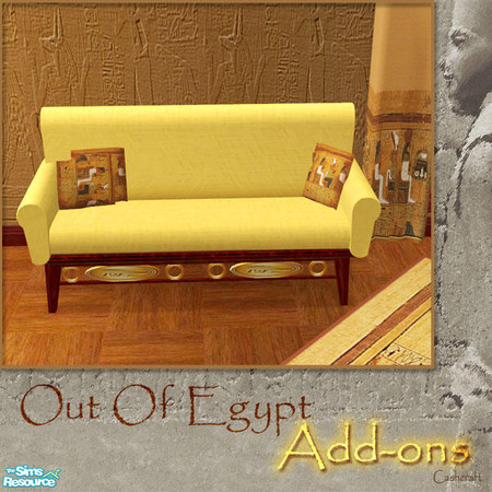 Sims 2 — Out Of Egypt--Add-ons - Loveseat  001 by Cashcraft — There is lots of color in this Egyptian styled living