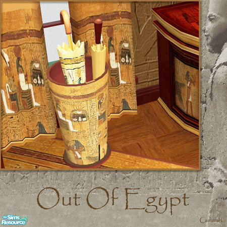 Sims 2 — Out of Egypt - Umbrella Stand by Cashcraft — Out of Egypt and into your home is an exotic bedroom set. The set