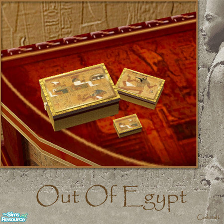 Sims 2 — Out of Egypt - Deco Boxes by Cashcraft — Out of Egypt and into your home is an exotic bedroom set. The set