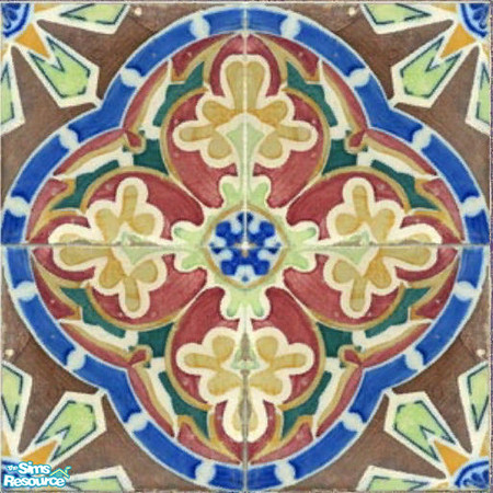 Sims 2 — Antique Tile 9 (2x2) by jembaby04 — Old antique tiles to give your sims' homes that extra homey touch they