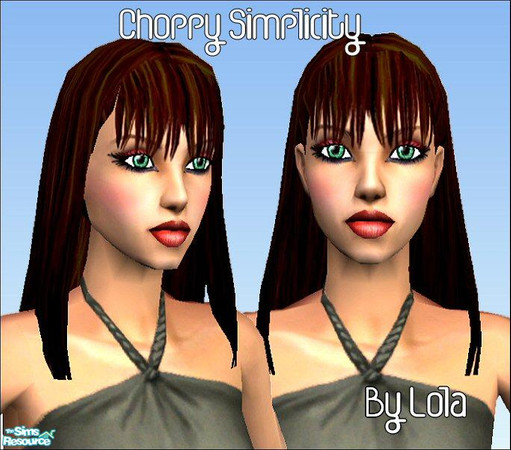 Sims 2 — SIMply Choppy by Lola — Choppy Straight Bangs With Mid Length Hair.