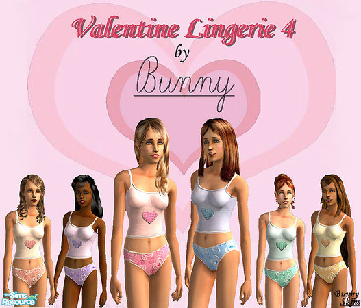Sims 2 — Valentine Lingerie: Cotton Cami Set by BunnyTSR — 