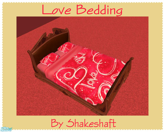 Sims 2 — Love Bedding by Shakeshaft — Part of a collection of 4 Valentines themed bedding. ** TSRAA **