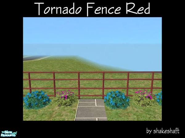 Sims 2 — Tornado Fence Red by Shakeshaft — Part of a set of recolours of the Tornado Fence and matching Metal Gates. **