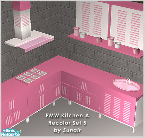 Sims 2 — PMW Kitchen A - Recolor set 5 by Sunair — PMW Kitchen A - Recolor set 5 (white)