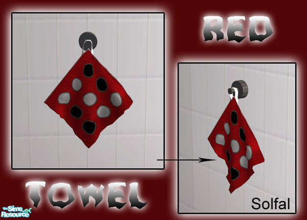 Sims 2 — Red Bathroom Towel by solfal — Goes with the Shiny bathroom