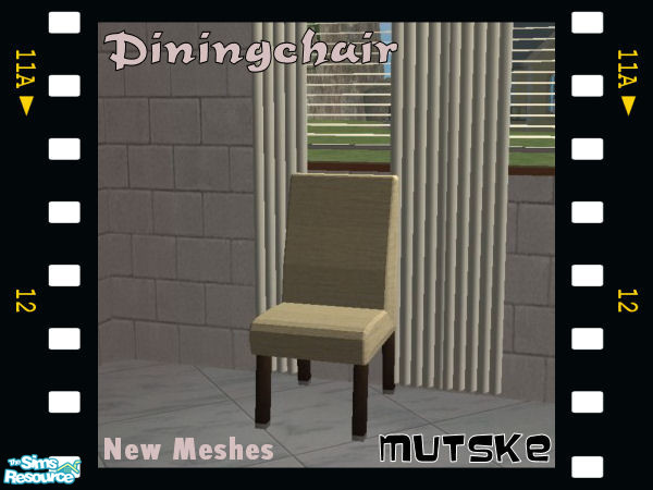Sims 2 — Lewis Dining Chair New Mesh by Mutske — Contemporary casual diningroom in darkwood. Contains 5 new meshes. Also