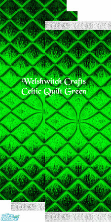 Sims 2 — Celtic Quilt Green by WelshWitch — Celtic Quilt Wallpaper sets. Ideal for sim homes, gothic halls, nightclubs,