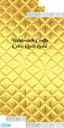 Sims 2 — Celtic Quilt Gold by WelshWitch — Celtic Quilt Wallpaper sets. Ideal for sim homes, gothic halls, nightclubs,