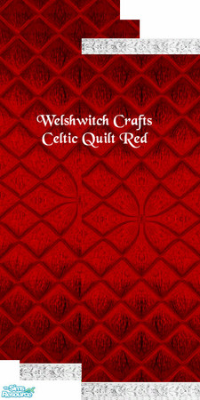 Sims 2 — Celtic Quilt Red by WelshWitch — Celtic Quilt Wallpaper sets. Ideal for sim homes, gothic halls, nightclubs,